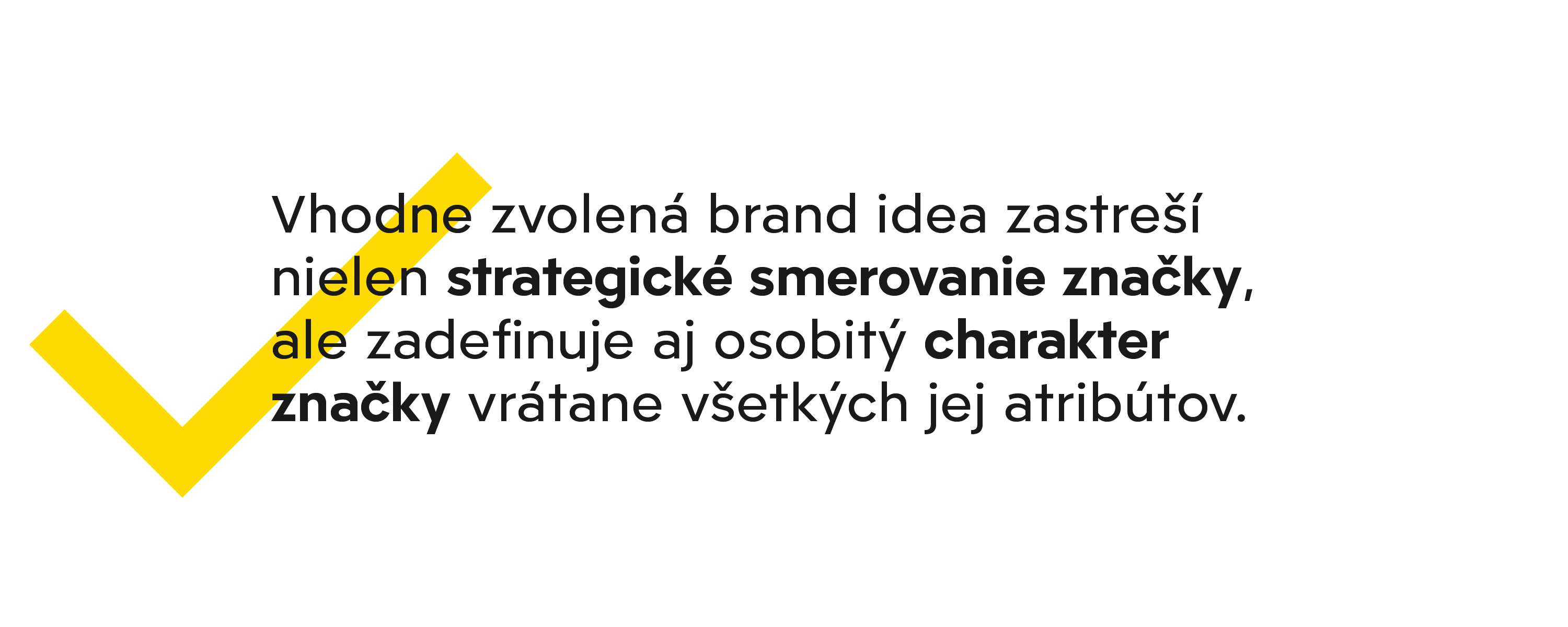 Brand idea pre strategické smerovanie a charakter značky.