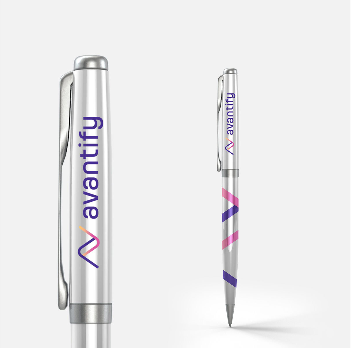 Avantify brand identity merch pen