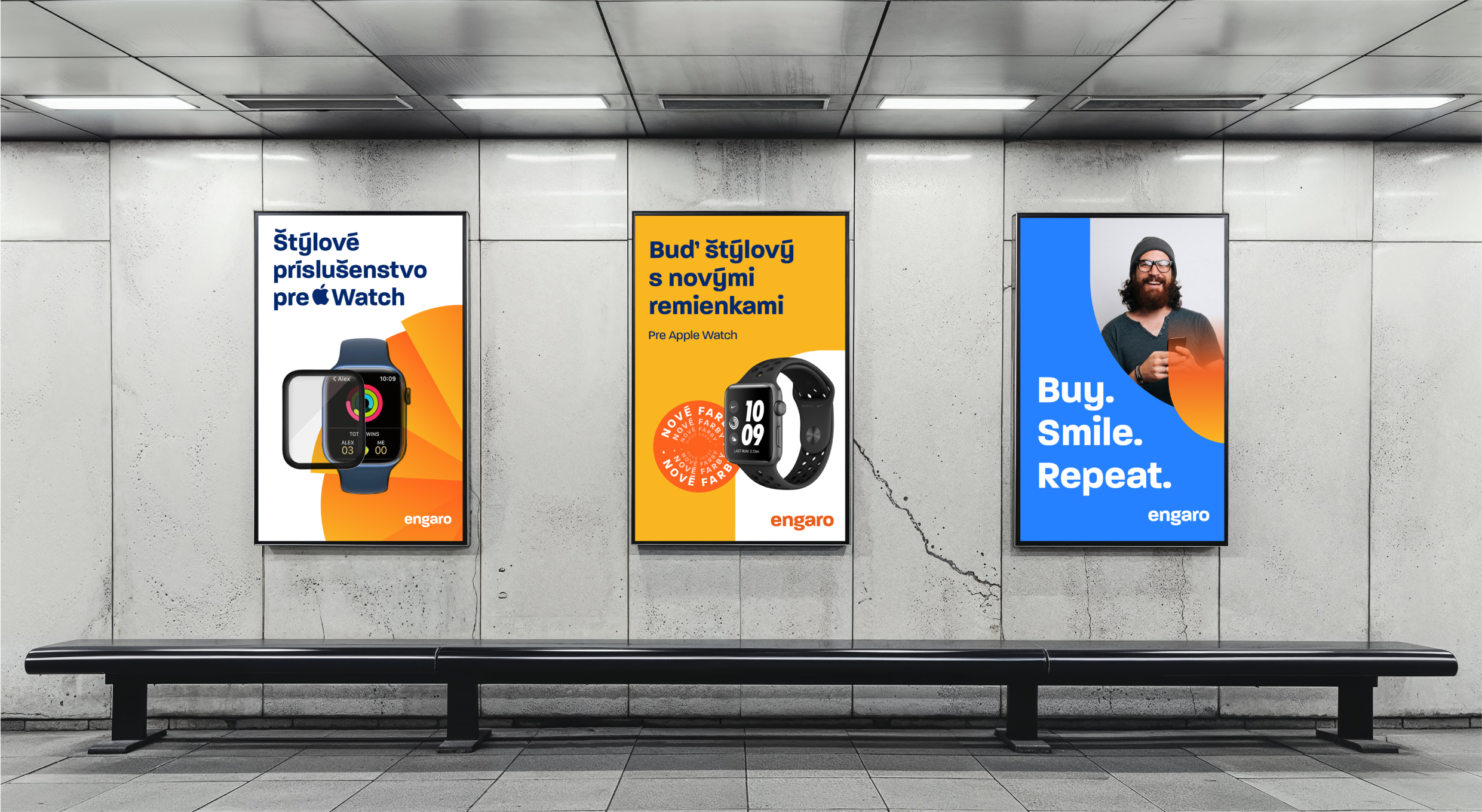Engaro branding digital screen advertising mockup