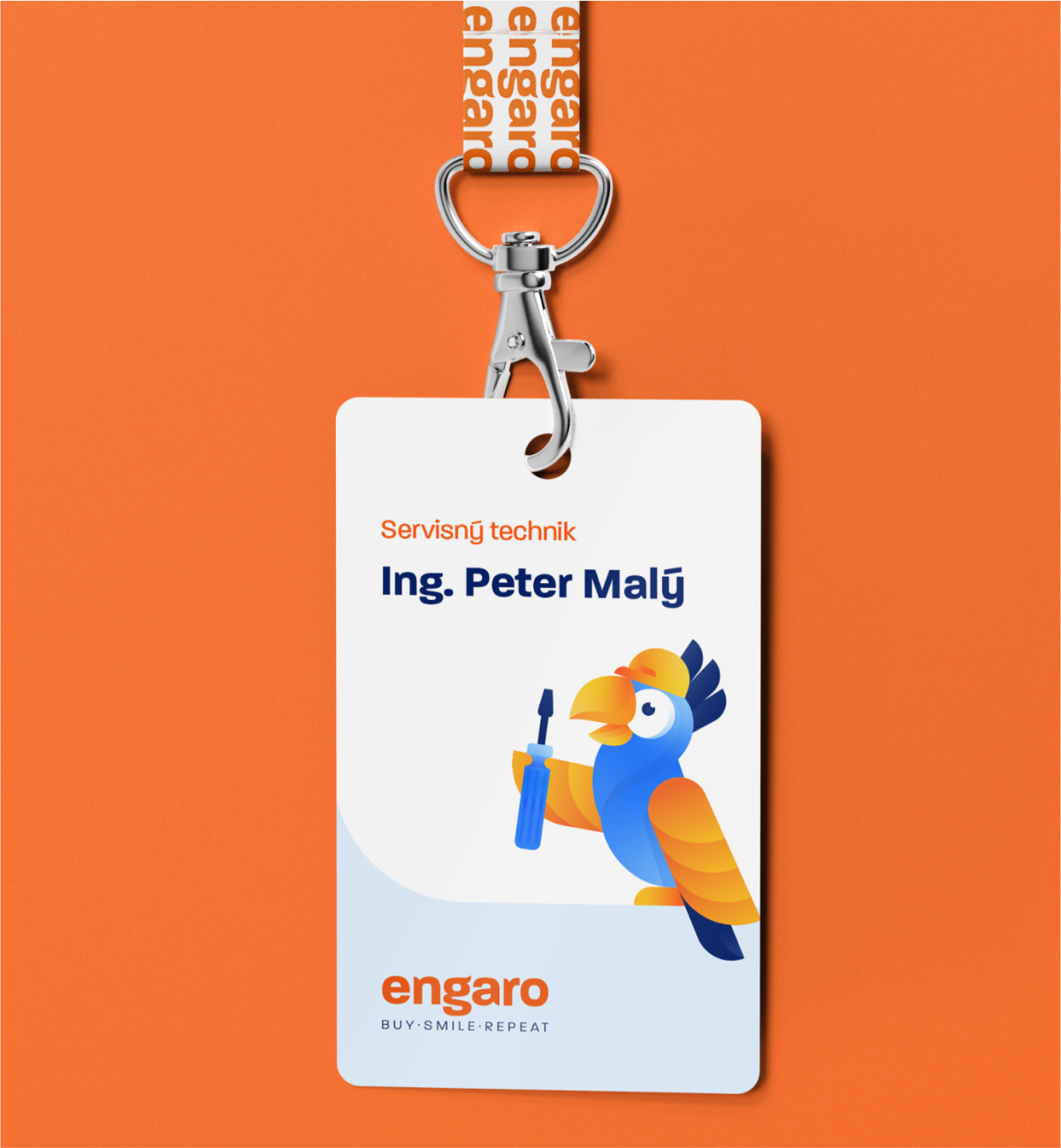 Engaro branding nametag