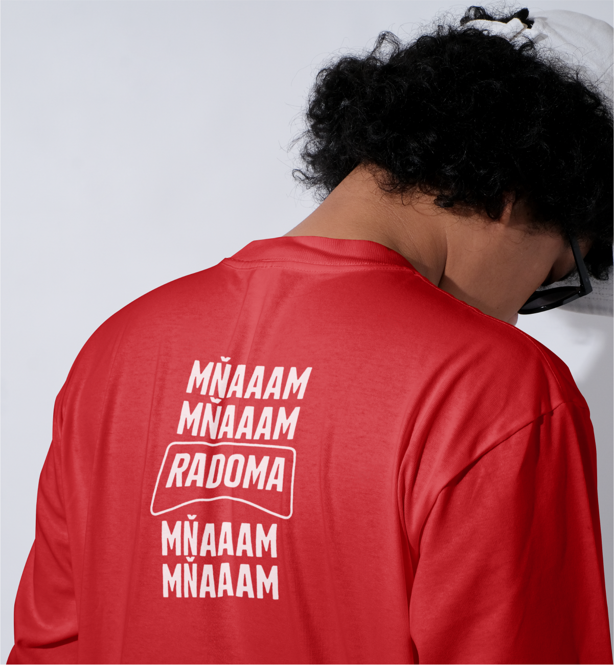 galton radoma rebranding red tshirt